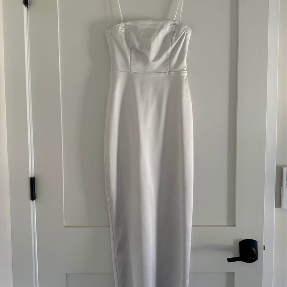 A&F Satin White Strapless Dress